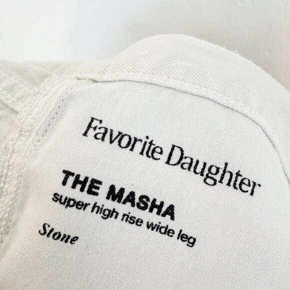 Favorite Daughter Denim The Masha Wide Leg Jeans Stone Cream Beige Plus Size 32 - Picture 8 of 14
